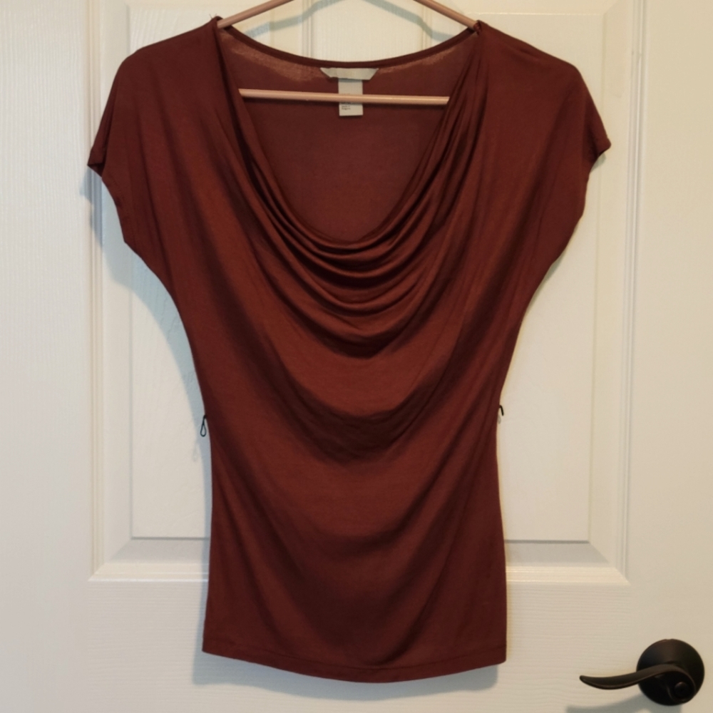 H&M Drape Front Cap-sleeve Top